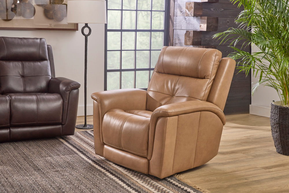 Ranger Power Recliner with Power Headrest, Lumbar, Heat & Massage - Brown