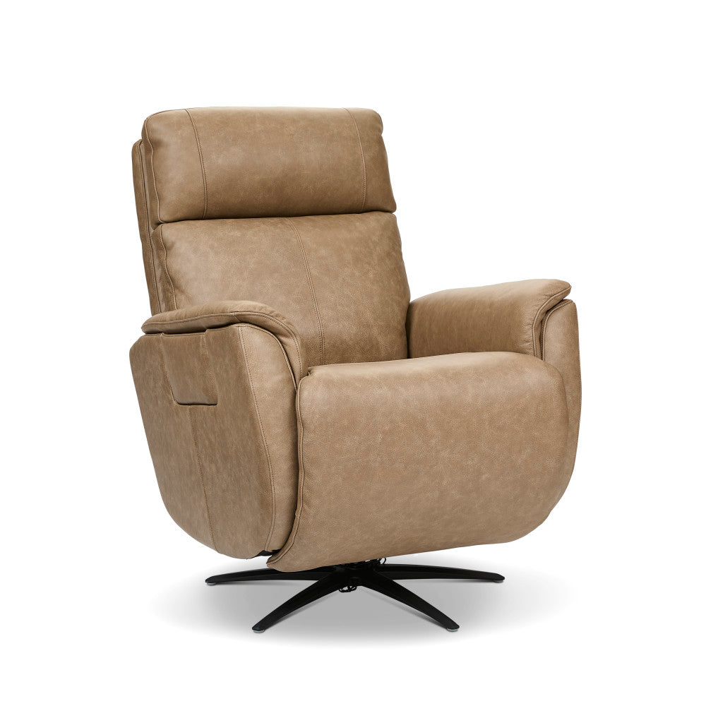 Cove Power Swivel Recliner with Power Headrest, Lumbar, Heat, & Massage - Leather 896-80