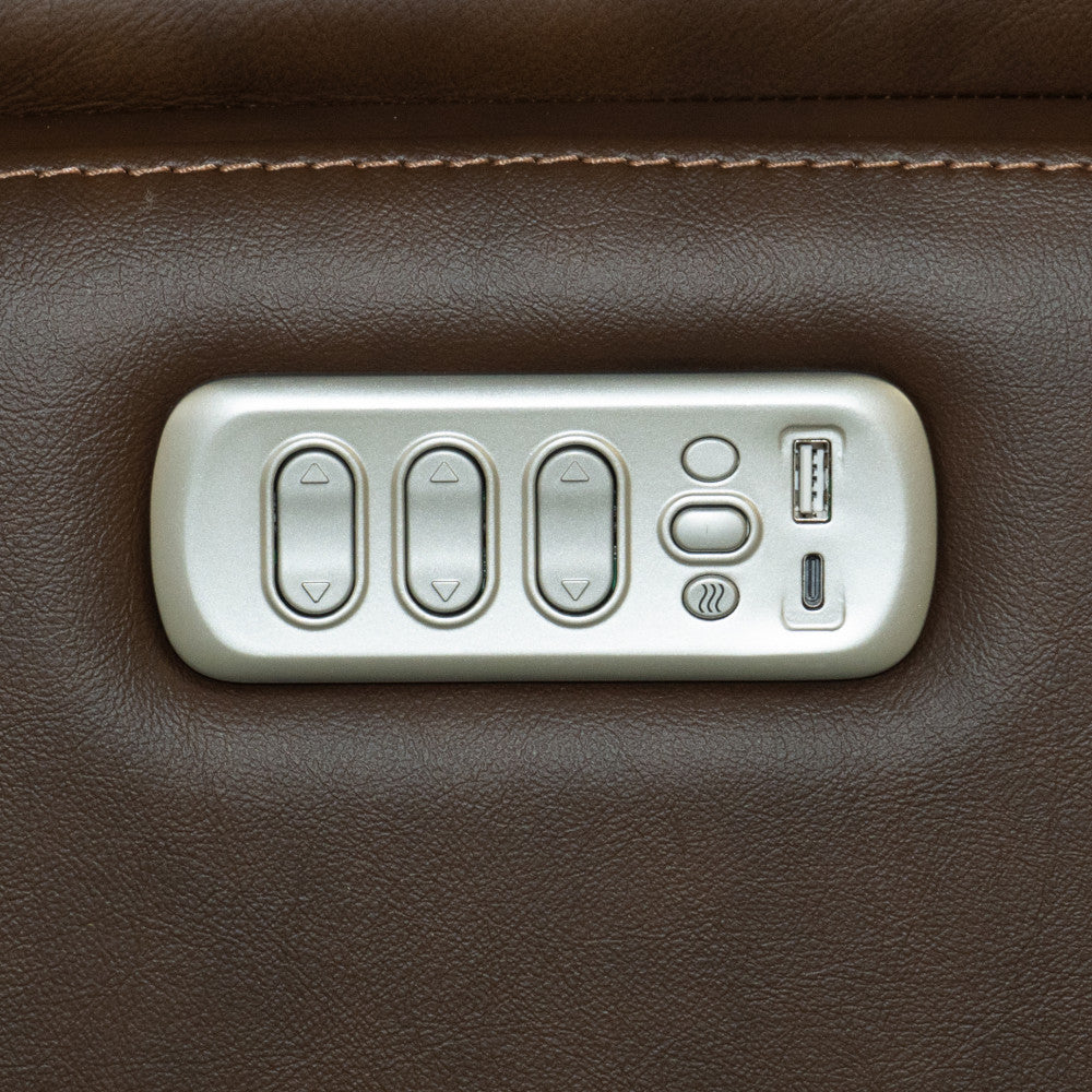 Henry Power Swivel Gliding Recliner with Power Headrest, Lumbar, Heat & Massage - Brown - 5000008236