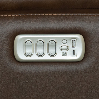 Henry Power Swivel Gliding Recliner with Power Headrest, Lumbar, Heat & Massage - Brown - 5000008236