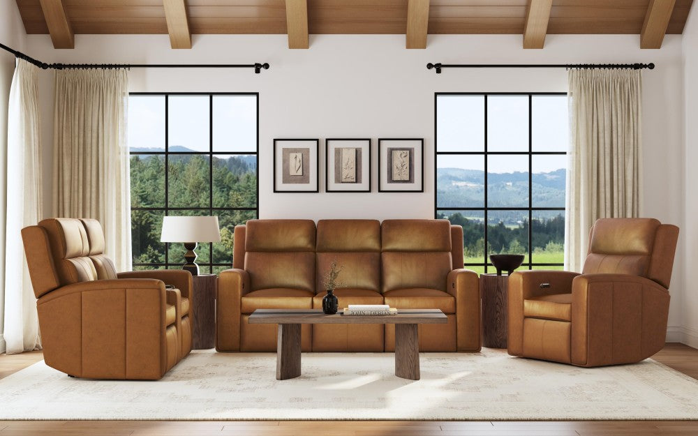 Wyatt Power Reclining Sofa with Power Headrests & Lumbar - Leather 705-72