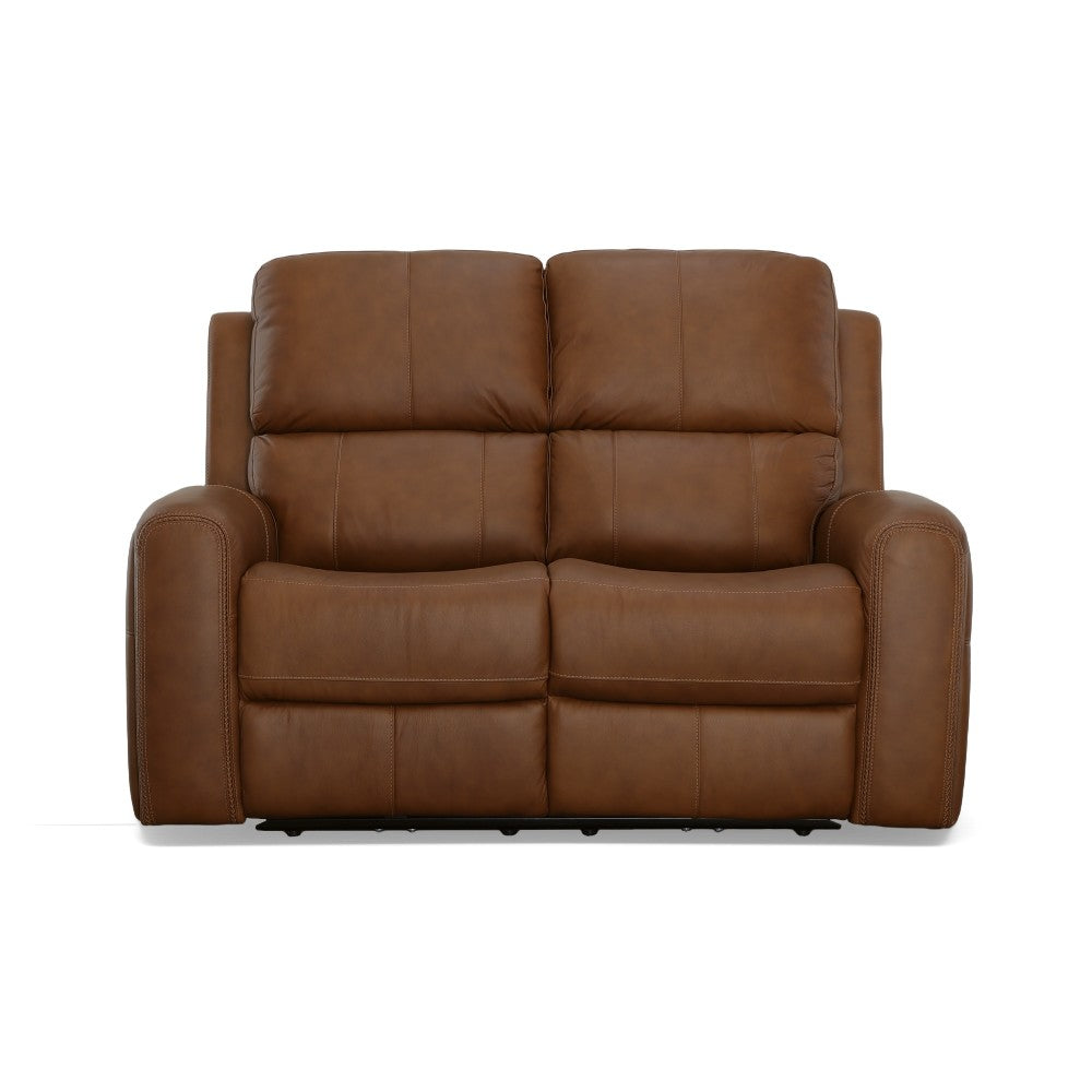 Linden Power Reclining Loveseat with Power Headrests & Lumbar - Leather 946-72