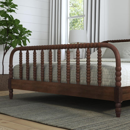 Spindle King Bed and Two Nightstands - Brown