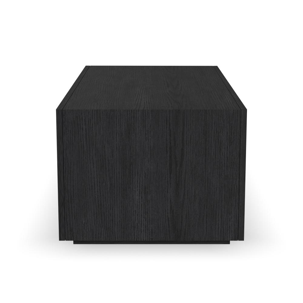 Waterfall Rectangular Coffee Table with Casters - Black