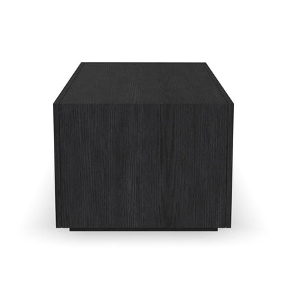 Waterfall Rectangular Coffee Table with Casters - Black