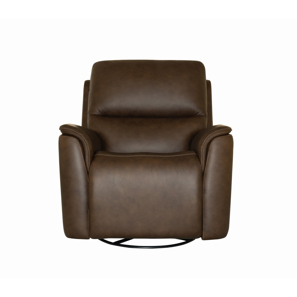Henry Power Swivel Gliding Recliner with Power Headrest, Lumbar, Heat & Massage - Brown - 5000008236