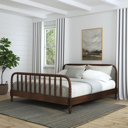 Spindle King Bed - Brown