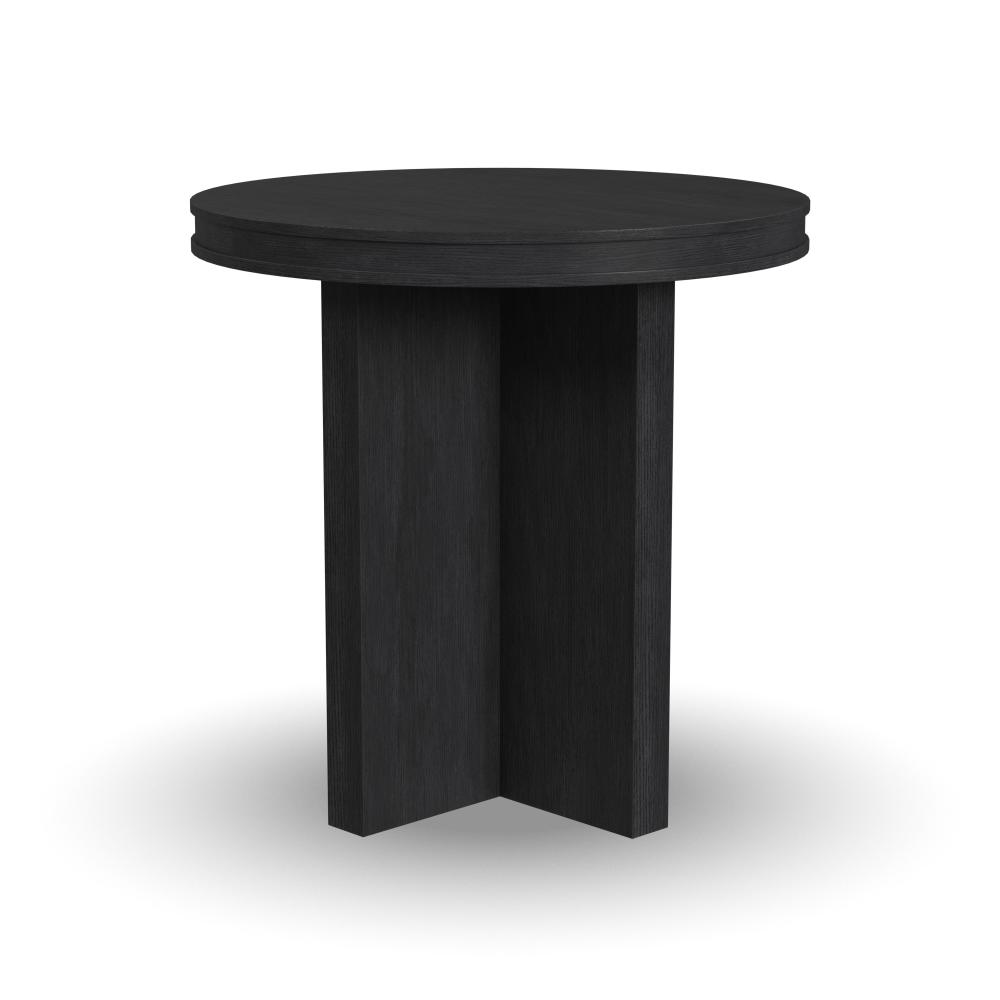 Waterfall Round End Table - Black