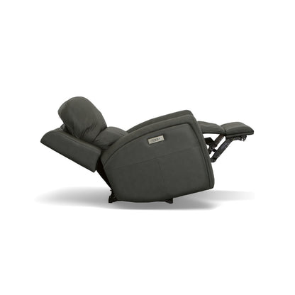 Linden Power Swivel Gliding Recliner with Power Headrest, Lumbar, Heat & Massage - Black