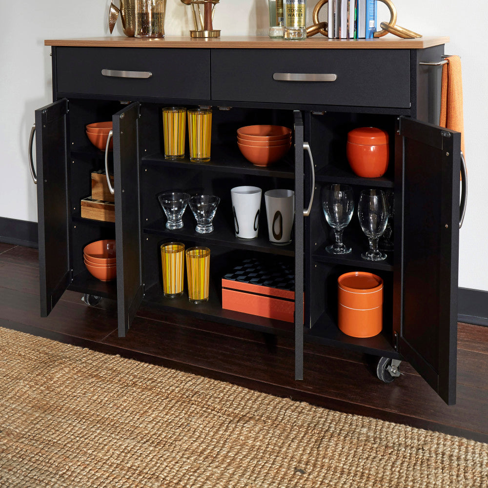 Storage Plus Kitchen Cart - Black
