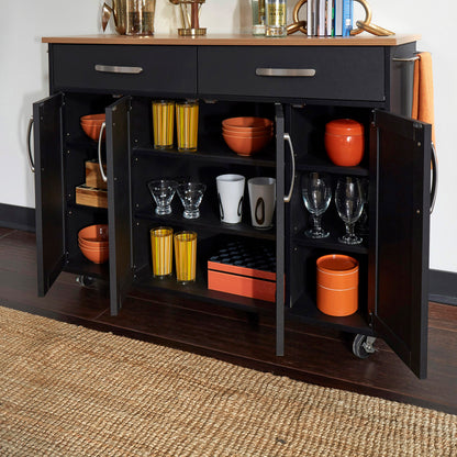 Storage Plus Kitchen Cart - Black