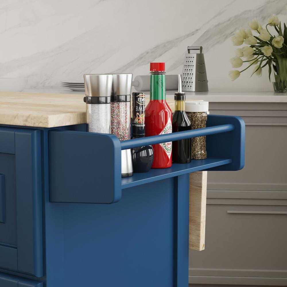 Dolly Madison Drop Leaf Kitchen Cart - Blue