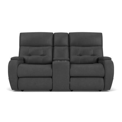 Strait Power Reclining Loveseat with Console & Power Headrests - Default Title