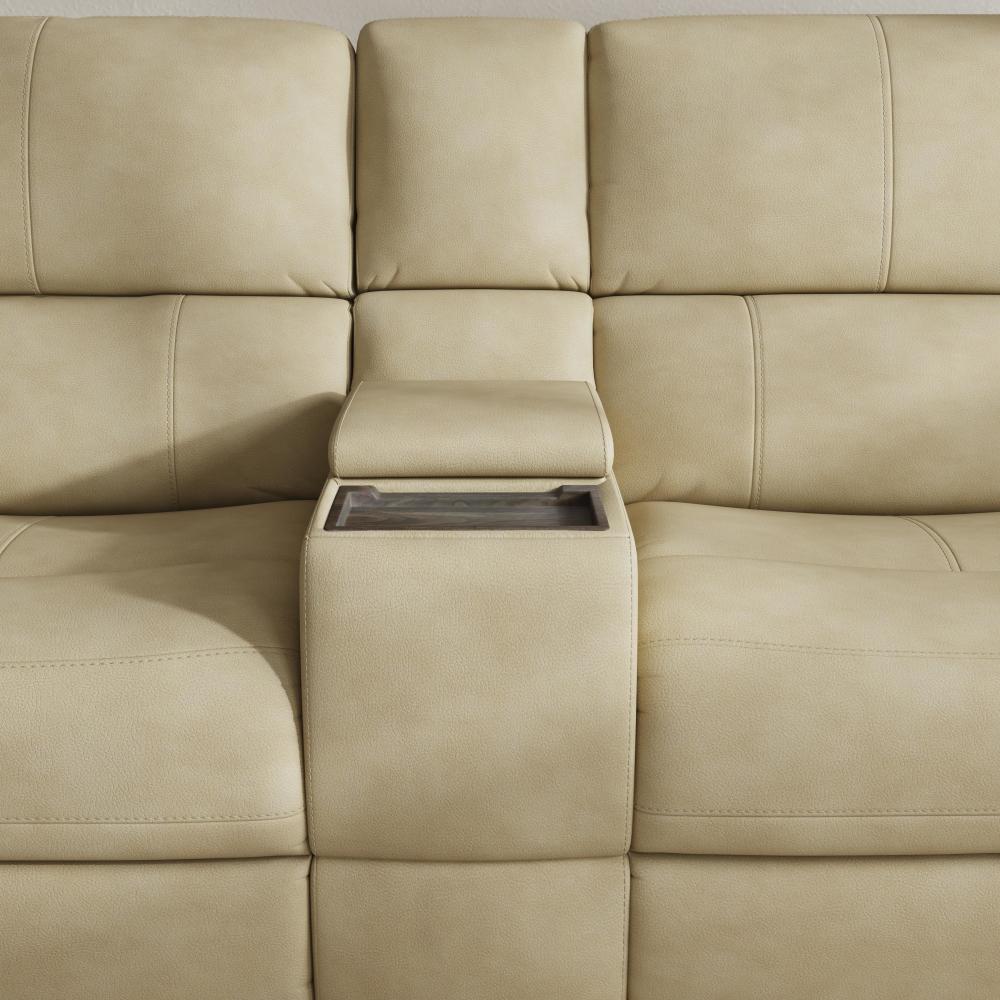 Henry Power Reclining Loveseat with Console & Power Headrests & Lumbar - Leather 946-80