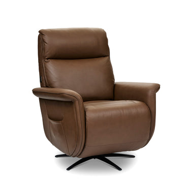 Haven Power Swivel Recliner with Power Headrest, Lumbar, Heat, Massage & Ventilation - Leather 367-72