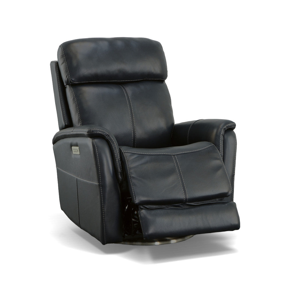 View Power Swivel Recliner with Power Headrest - Leather 050-40