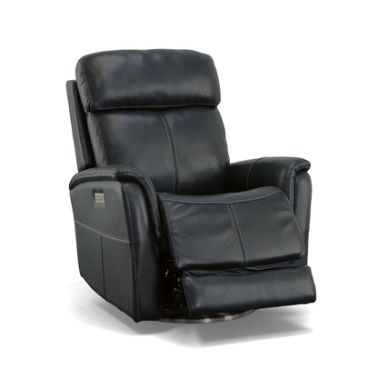 View Power Swivel Recliner with Power Headrest - Leather 050-40