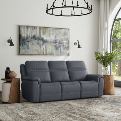 Sawyer Power Reclining Sofa with Power Headrests & Lumbar - Leather 009-42