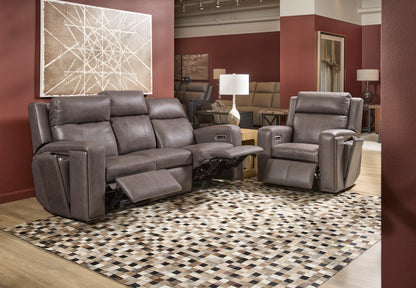 Wyatt Power Reclining Sofa with Power Headrests & Lumbar - Leather 705-02