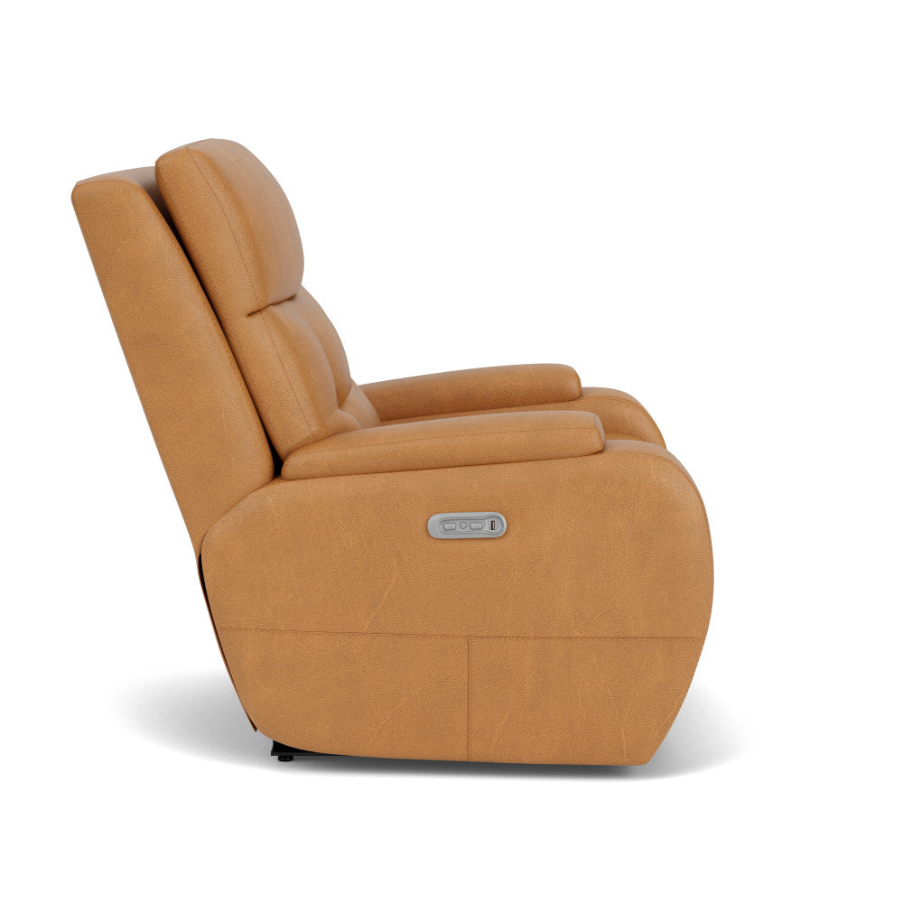 Strait Power Recliner with Power Headrest - Leather 653-80