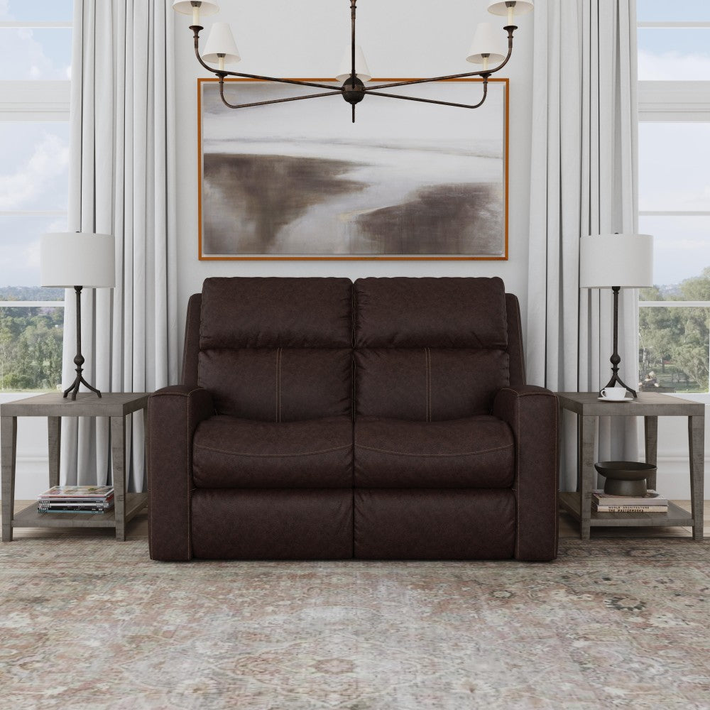 Score Power Reclining Loveseat with Power Headrests & Lumbar - Leather 654-70