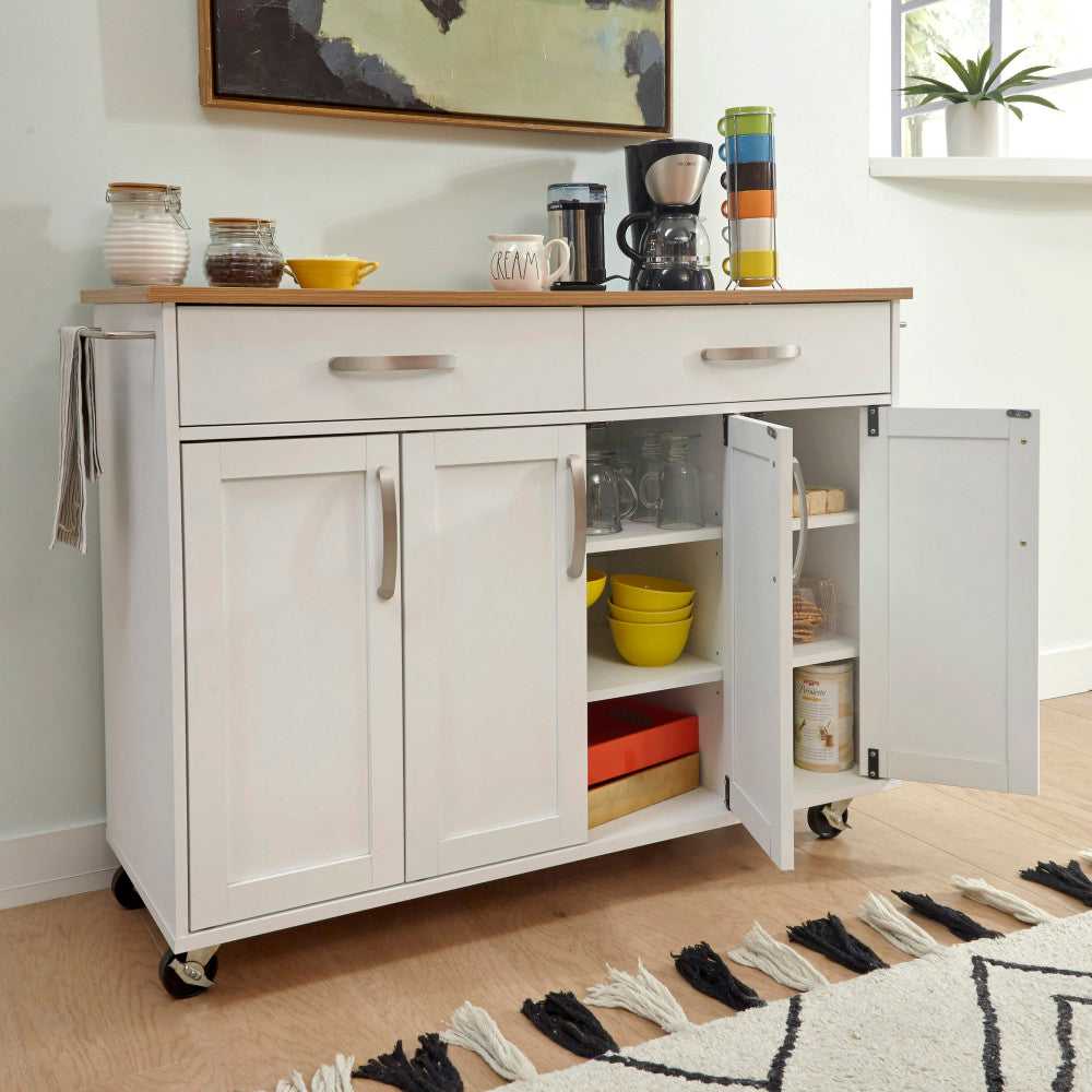 Storage Plus Kitchen Cart - Off-White