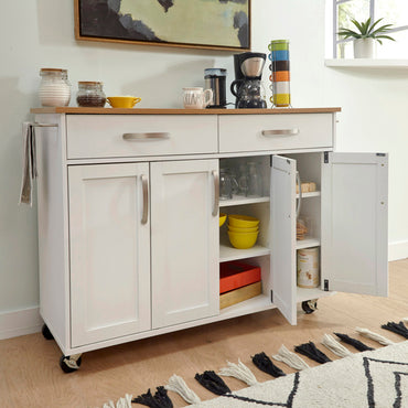 Storage Plus Kitchen Cart - Off-White