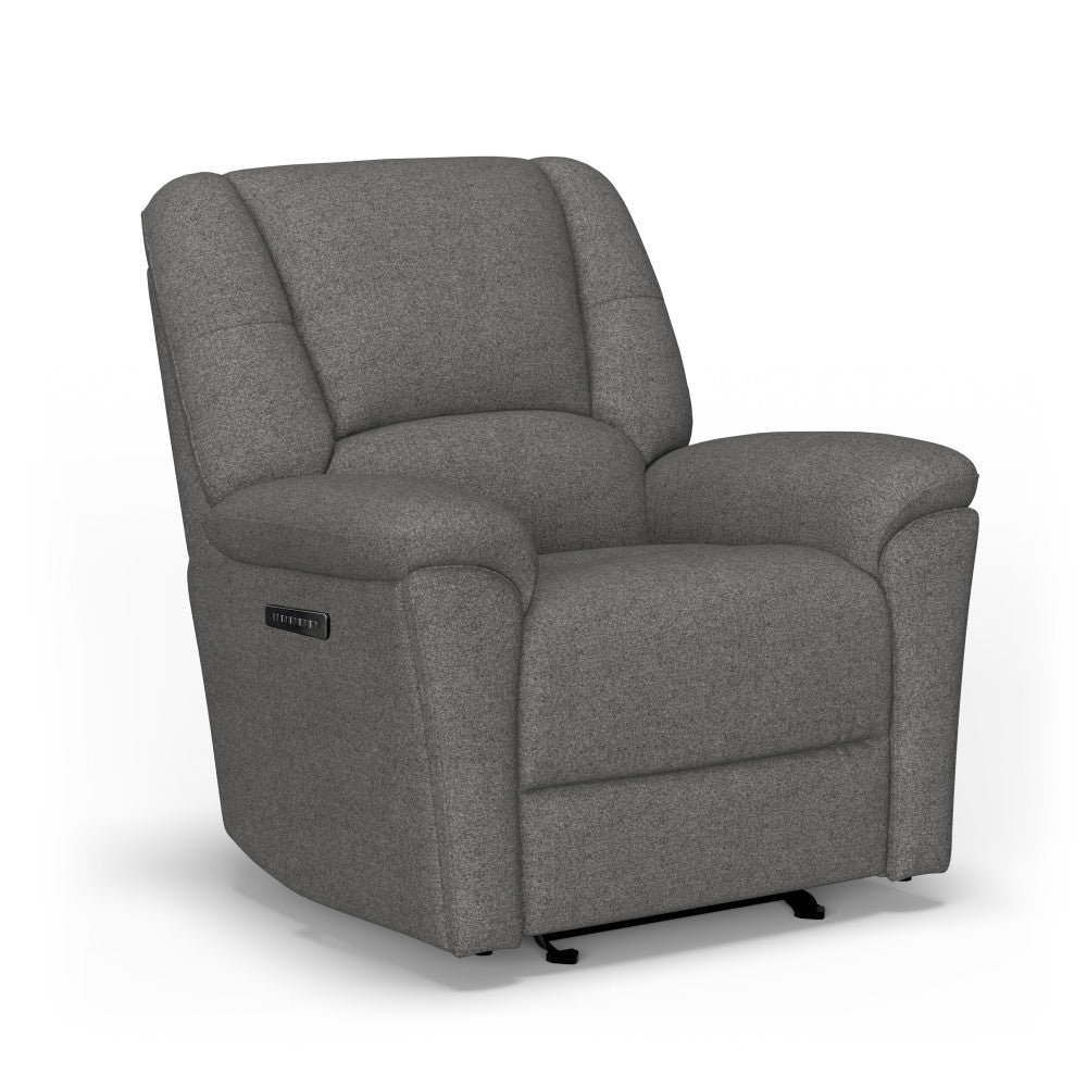 Plush Power Gliding Recliner with Power Headrest & Lumbar - Fabric 309-02