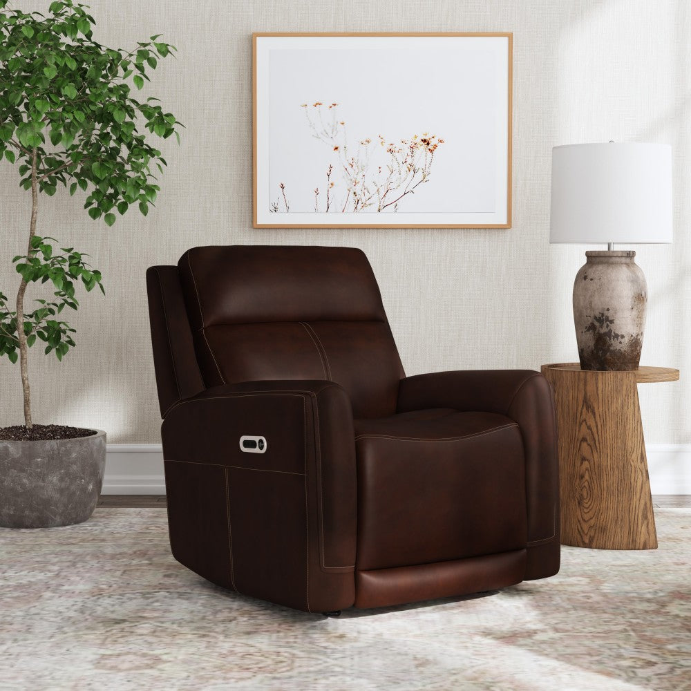 Alister Power Gliding Recliner with Power Headrest and Lumbar - Leather 946-71