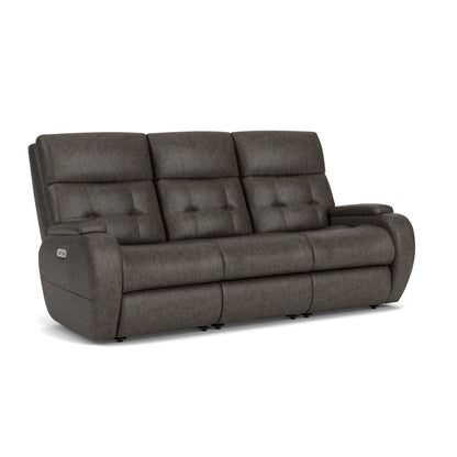 Strait Power Reclining Sofa with Power Headrests - Leather 653-80