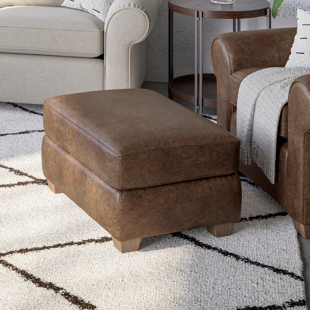 Thornton Ottoman - Fabric, Leather 818-01
