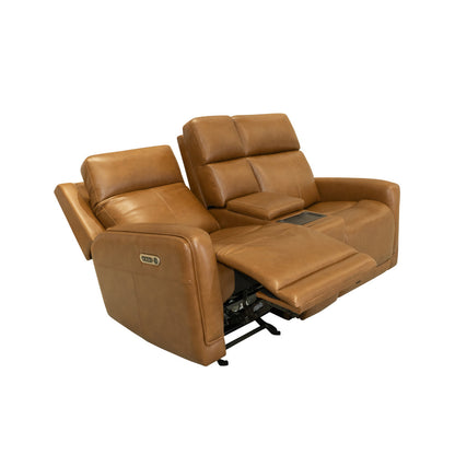 Alister Power Gliding Loveseat with Console, Power Headrests & Lumbar - Leather 734-72