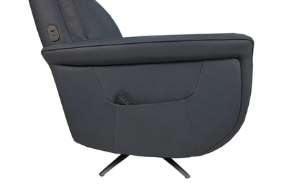 Haven Power Swivel Recliner with Power Headrest, Lumbar, Heat, Massage & Ventilation - Leather 367-40