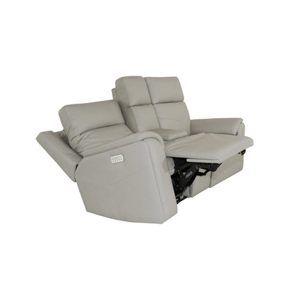 Vernon Power Reclining Loveseat with Console, Power Headrests, Lumbar, Heat & Massage - Sand