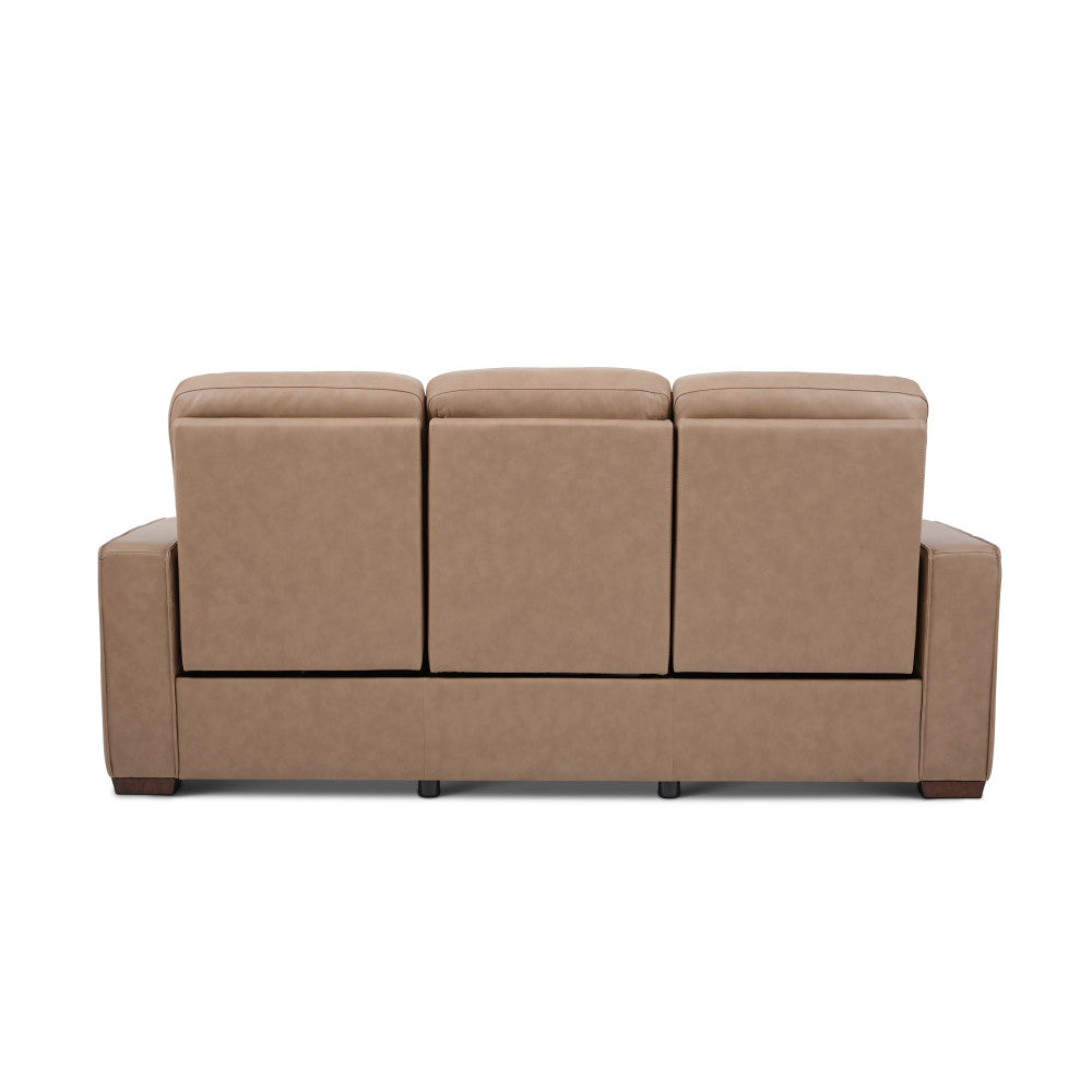 Dutch Power Reclining Sofa with Console, Power Headrest, & Lumbar - Leather 562-82