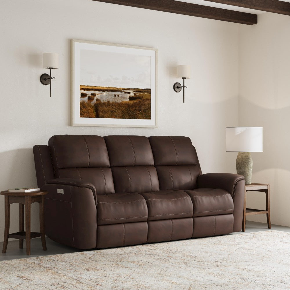 Henry Power Reclining Sofa with Power Headrests & Lumbar - Leather 946-71