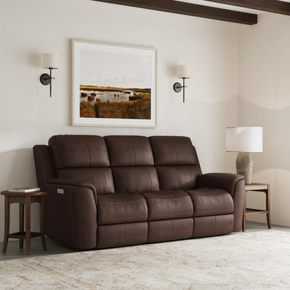 Henry Power Reclining Sofa with Power Headrests & Lumbar - Leather 946-71