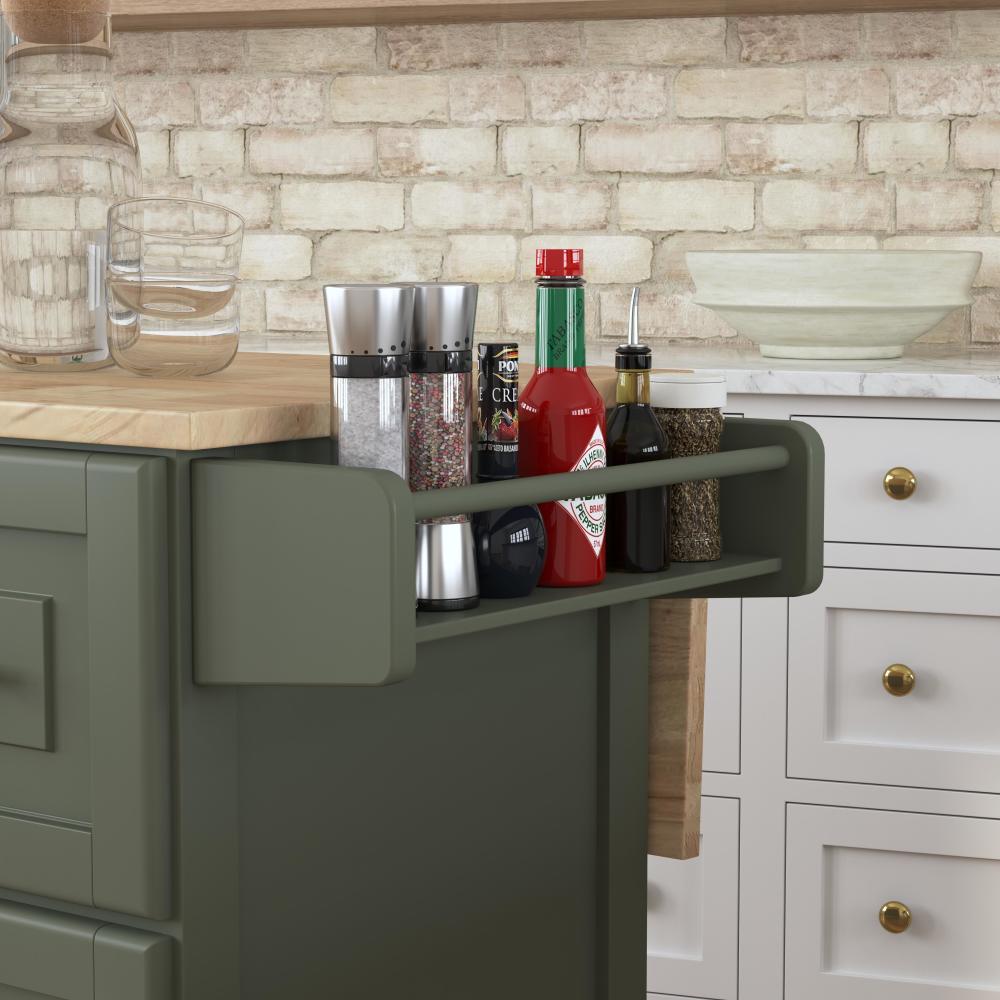 Dolly Madison Drop Leaf Kitchen Cart - Green