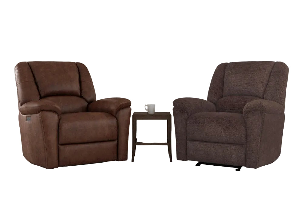 Plush Power Gliding Recliner with Power Headrest & Lumbar - Fabric 410-70