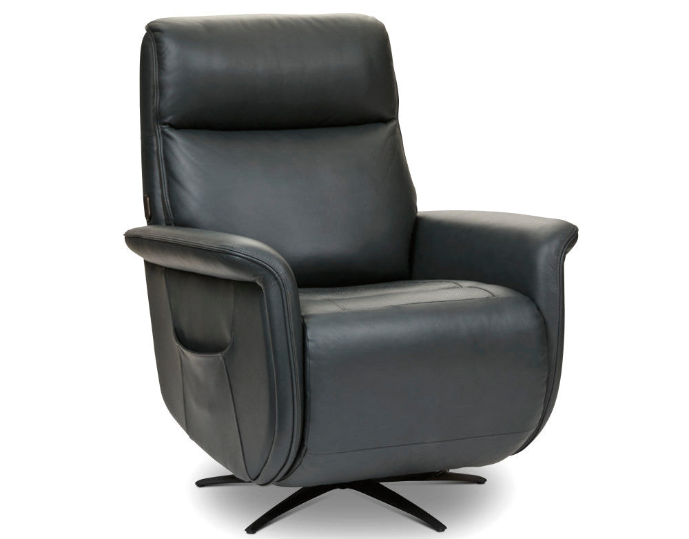 Haven Power Swivel Recliner with Power Headrest, Lumbar, Heat, Massage & Ventilation - Leather 367-40