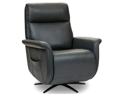 Haven Power Swivel Recliner with Power Headrest, Lumbar, Heat, Massage & Ventilation - Leather 367-40