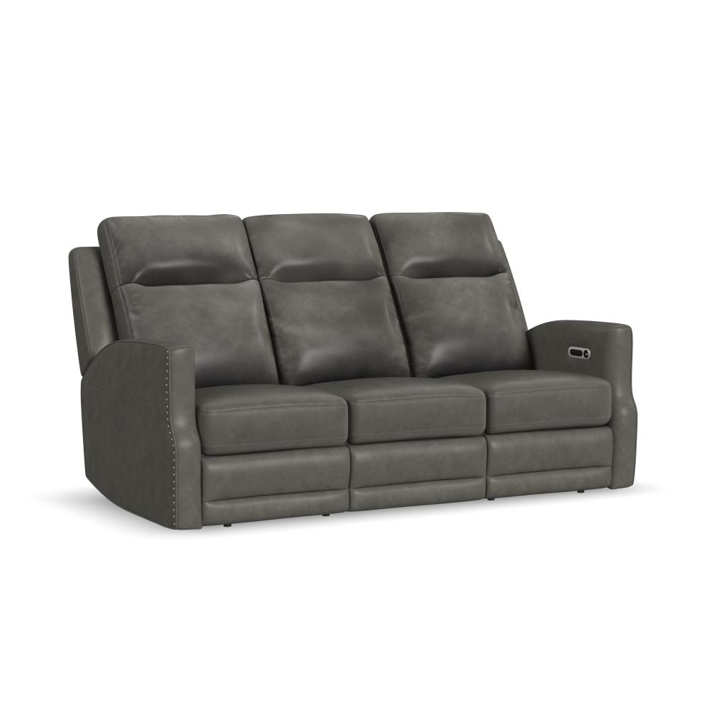 Maxwell Power Reclining Sofa with Power Headrests and Lumbar - Gray