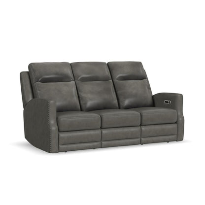 Maxwell Power Reclining Sofa with Power Headrests and Lumbar - Gray