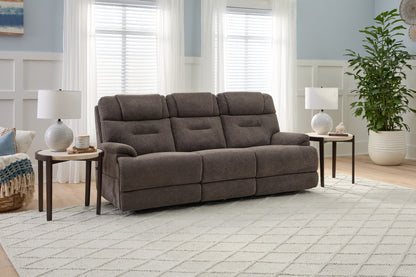 Zecliner Zofa Power Sleep Sofa with Power Headrests & Lumbar - Brown