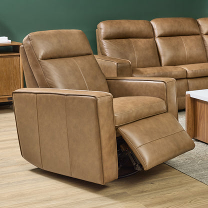 Dutch Power Swivel Gliding Recliner with Power Headrest, Lumbar, Heat & Massage - Leather 562-80