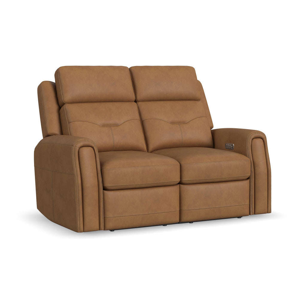 Felix Power Reclining Loveseat with Power Headrest, Lumbar, Heat & Massage - Leather 408-72