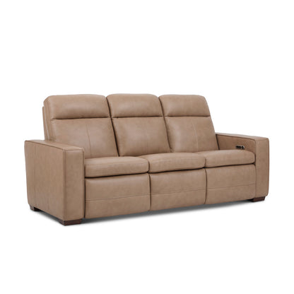 Dutch Power Reclining Sofa with Console, Power Headrest, & Lumbar - Leather 562-82