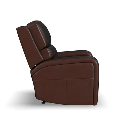 Oasis Power Recliner with Power Headrest, Lumbar, Heat & Massage - Brown