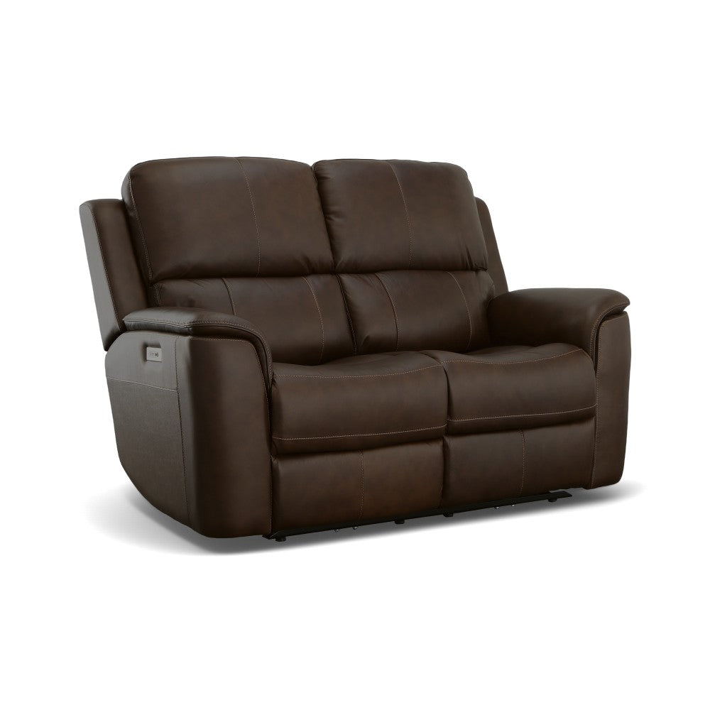 Henry Power Reclining Loveseat with Power Headrests & Lumbar - Leather 946-71