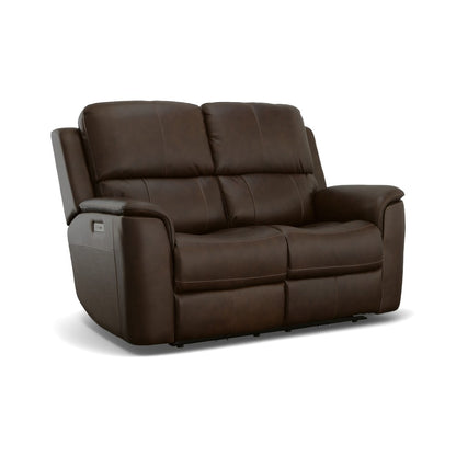 Henry Power Reclining Loveseat with Power Headrests & Lumbar - Leather 946-71